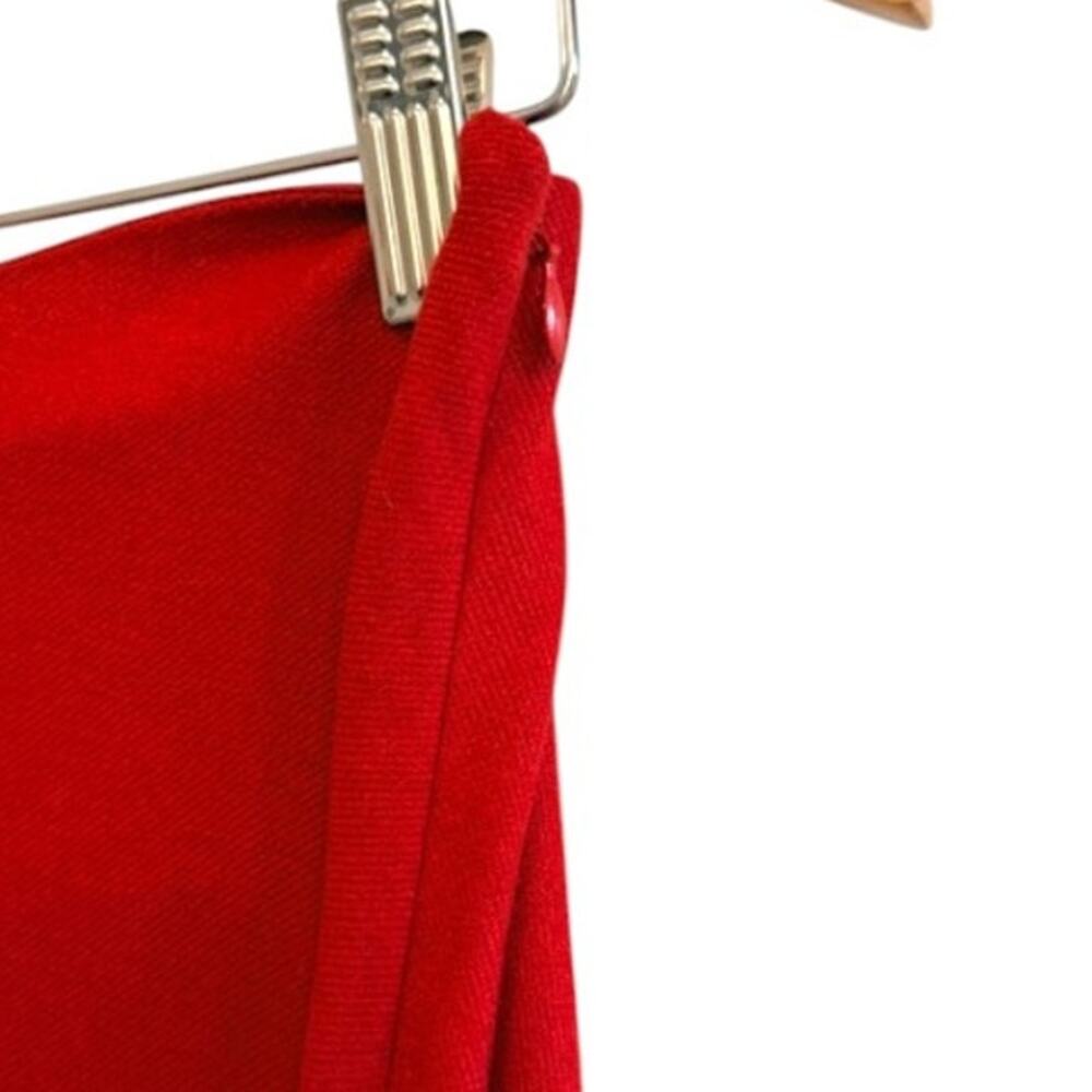 Vince Red Asymmetrical Drape Skirt Size 2 Wool Blend Crimson - Picture 5 of 11